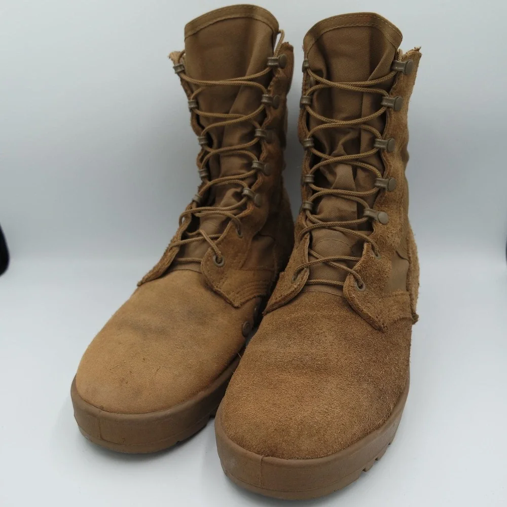 US Military Mens Coyote Tan Suede VIBRAM Tactical Combat Boots High Top Size 8.5